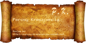 Percsy Kreszcencia névjegykártya